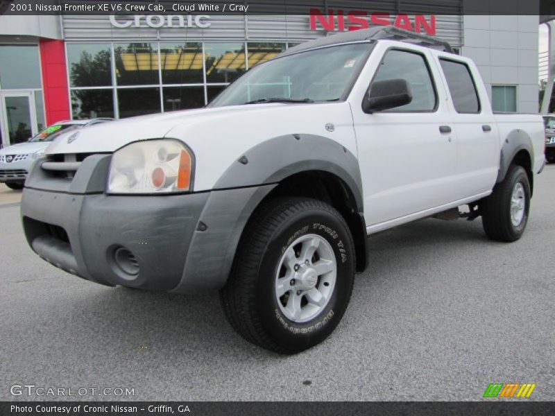 Cloud White / Gray 2001 Nissan Frontier XE V6 Crew Cab