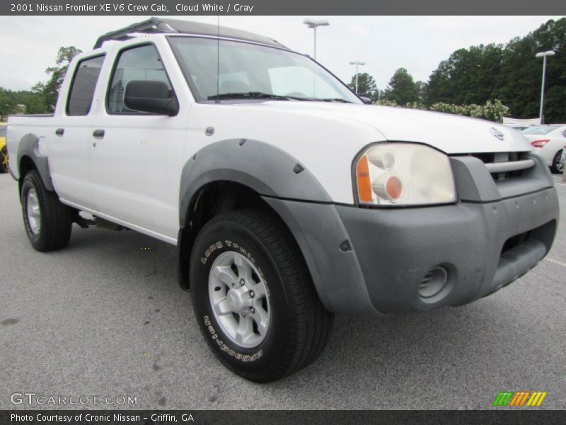 Cloud White / Gray 2001 Nissan Frontier XE V6 Crew Cab