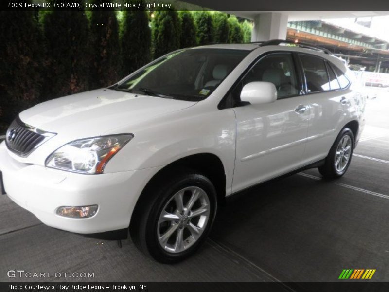 Crystal White Mica / Light Gray 2009 Lexus RX 350 AWD