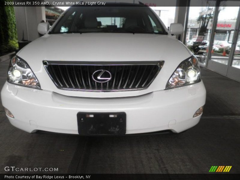 Crystal White Mica / Light Gray 2009 Lexus RX 350 AWD