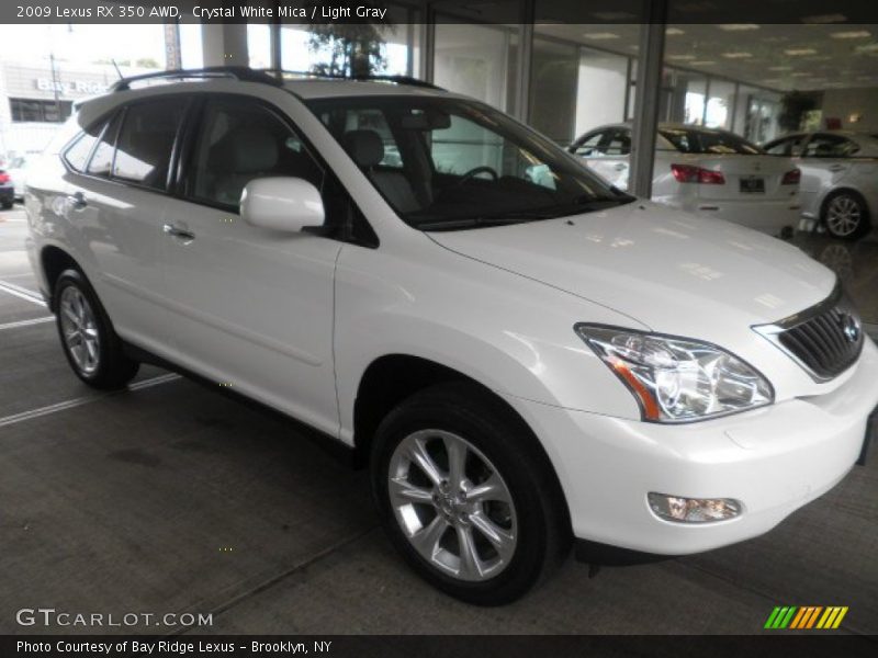 Crystal White Mica / Light Gray 2009 Lexus RX 350 AWD