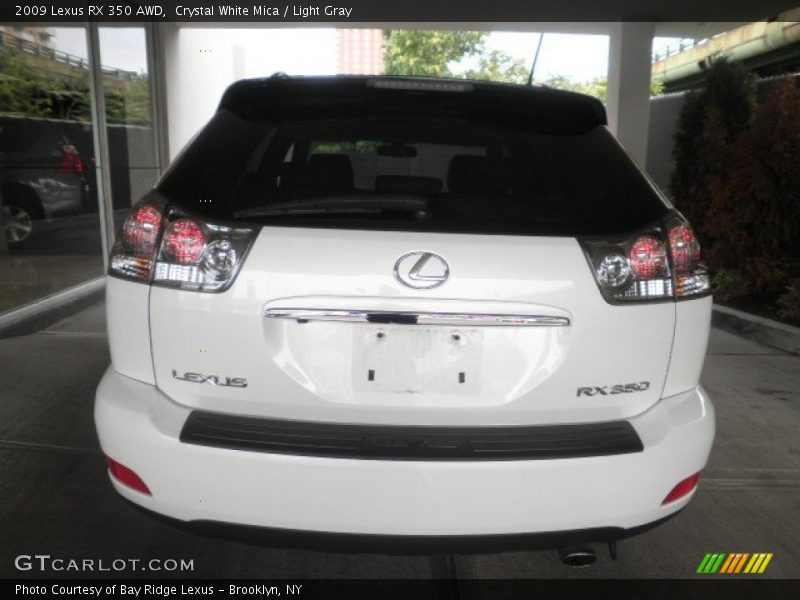 Crystal White Mica / Light Gray 2009 Lexus RX 350 AWD
