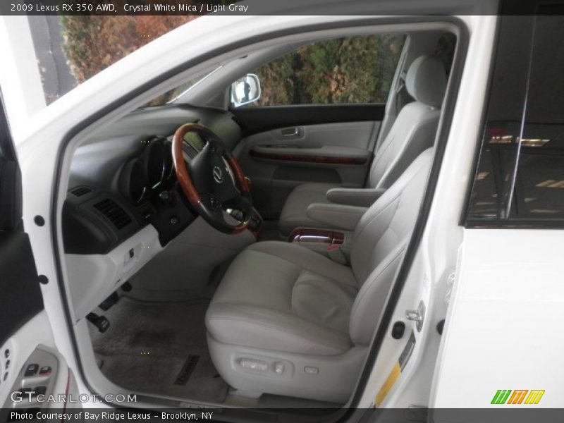 Crystal White Mica / Light Gray 2009 Lexus RX 350 AWD