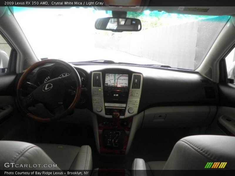 Crystal White Mica / Light Gray 2009 Lexus RX 350 AWD