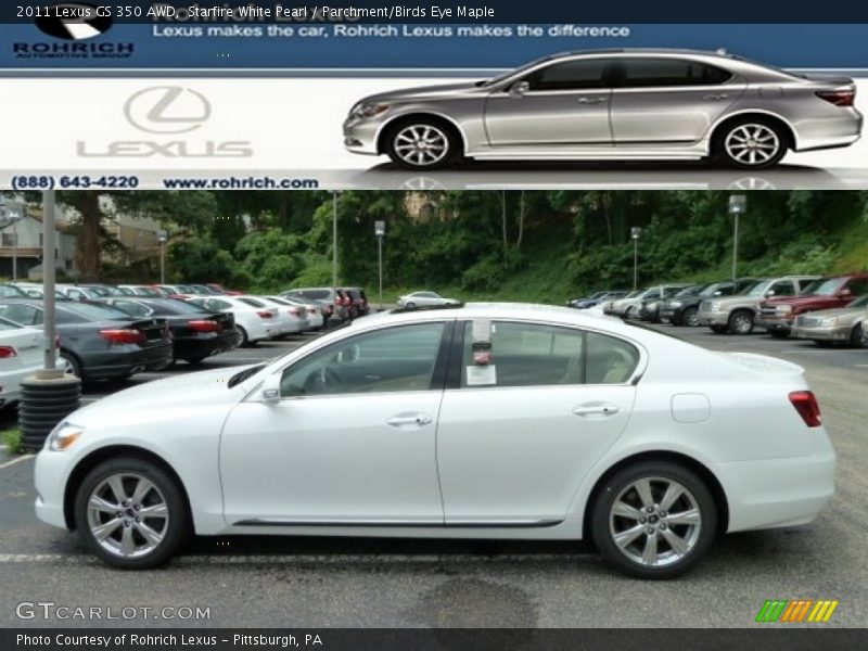 Starfire White Pearl / Parchment/Birds Eye Maple 2011 Lexus GS 350 AWD