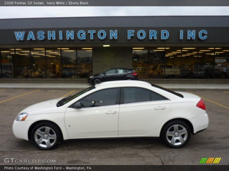 Ivory White / Ebony Black 2008 Pontiac G6 Sedan