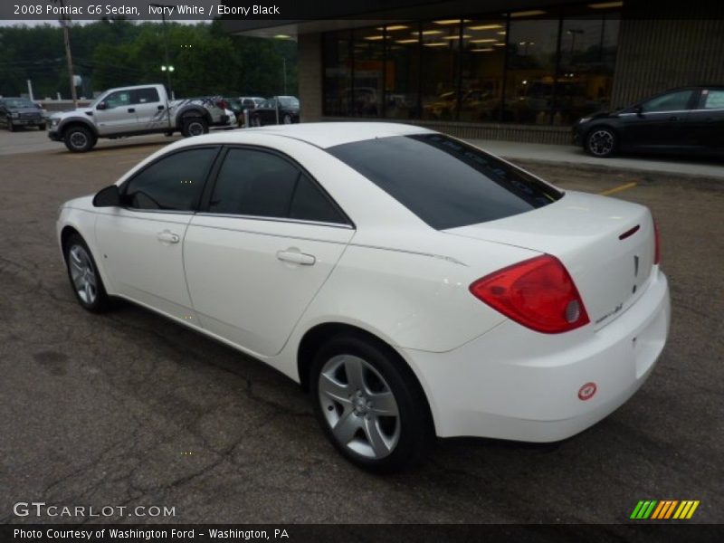 Ivory White / Ebony Black 2008 Pontiac G6 Sedan