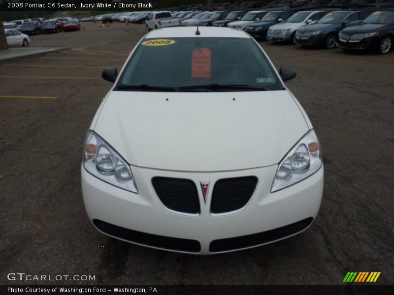 Ivory White / Ebony Black 2008 Pontiac G6 Sedan