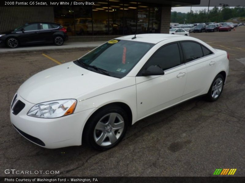 Ivory White / Ebony Black 2008 Pontiac G6 Sedan