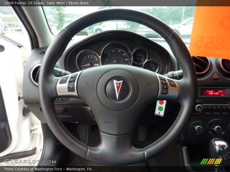 Ivory White / Ebony Black 2008 Pontiac G6 Sedan