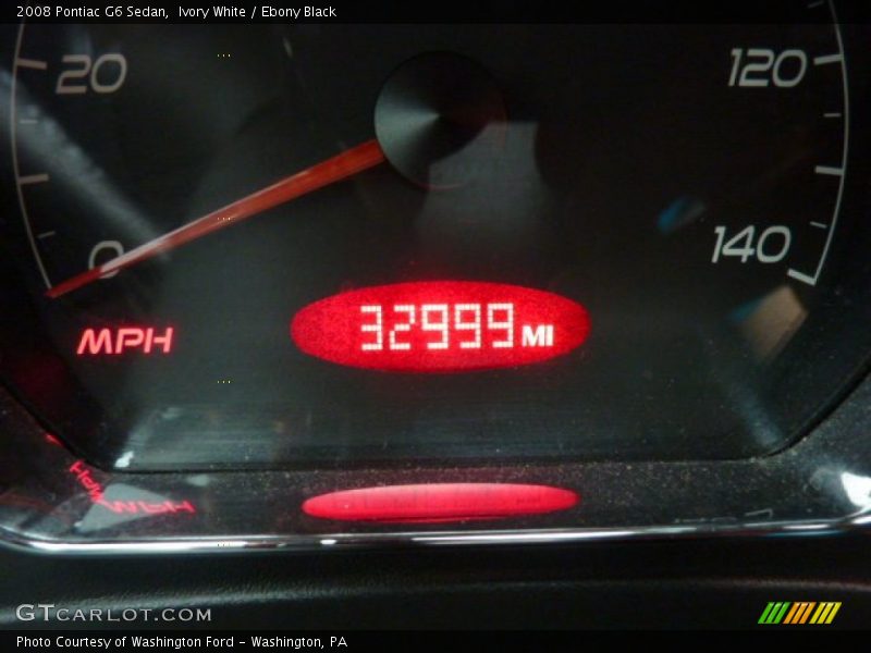 Ivory White / Ebony Black 2008 Pontiac G6 Sedan