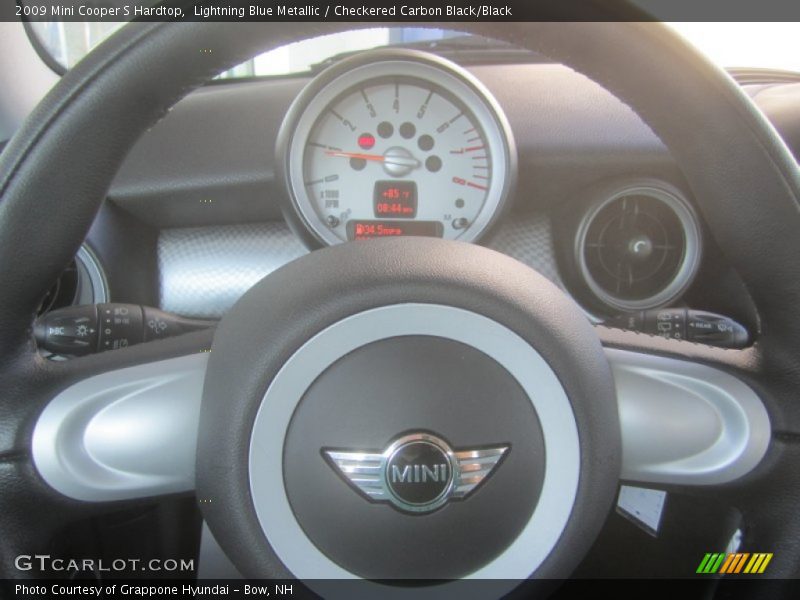 Lightning Blue Metallic / Checkered Carbon Black/Black 2009 Mini Cooper S Hardtop