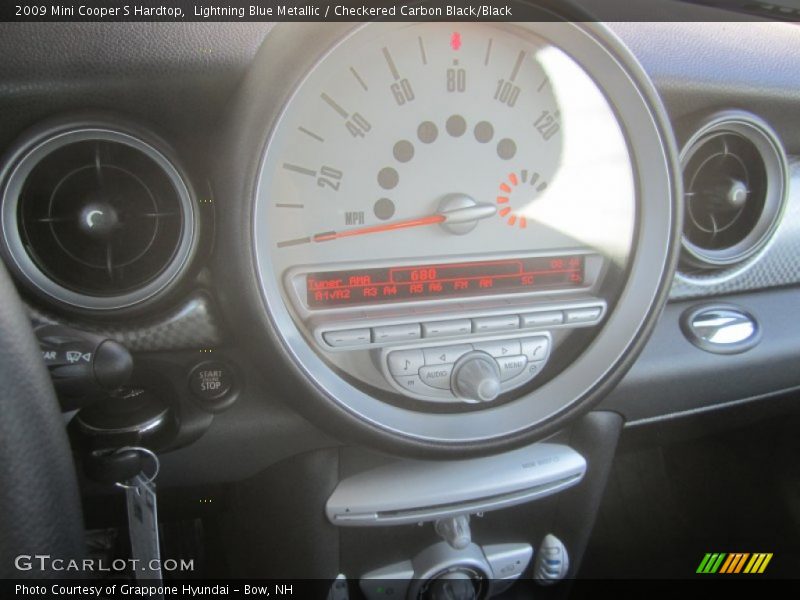 Lightning Blue Metallic / Checkered Carbon Black/Black 2009 Mini Cooper S Hardtop