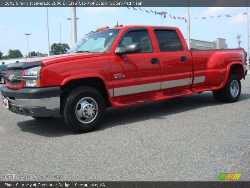 Front 3/4 View of 2003 Silverado 3500 LT Crew Cab 4x4 Dually