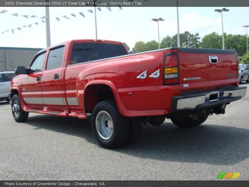 Victory Red / Tan 2003 Chevrolet Silverado 3500 LT Crew Cab 4x4 Dually