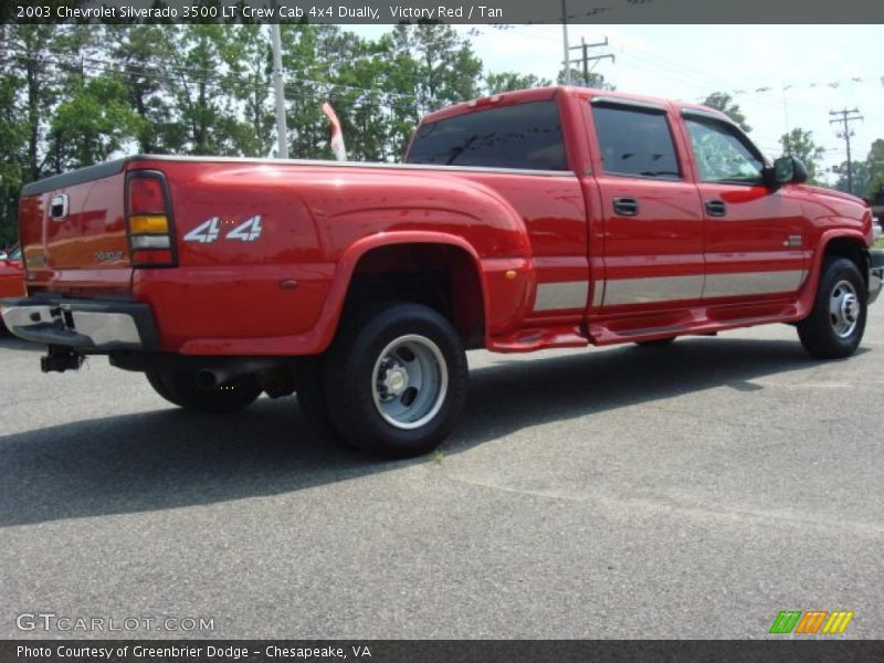 Victory Red / Tan 2003 Chevrolet Silverado 3500 LT Crew Cab 4x4 Dually