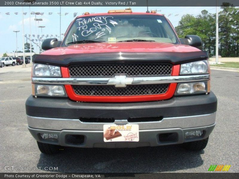 Victory Red / Tan 2003 Chevrolet Silverado 3500 LT Crew Cab 4x4 Dually