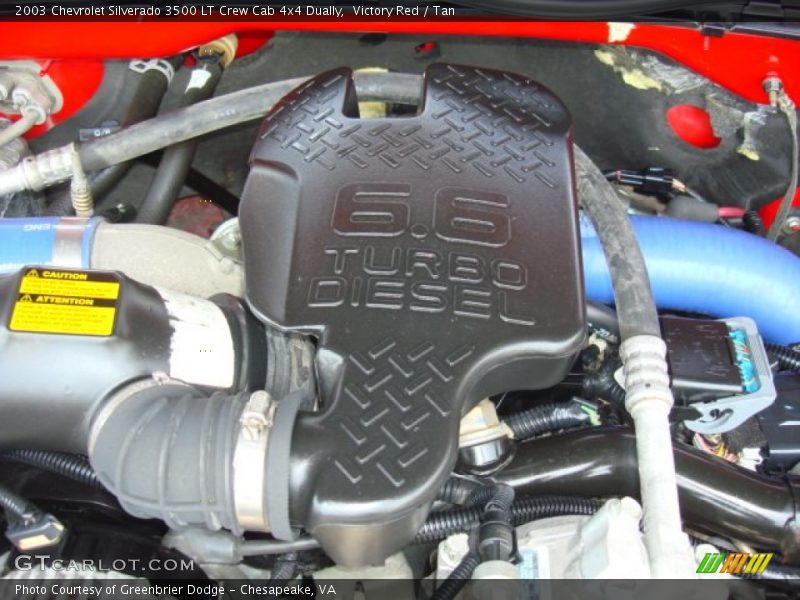  2003 Silverado 3500 LT Crew Cab 4x4 Dually Engine - 6.6 Liter OHV 32-Valve Duramax Turbo-Diesel V8