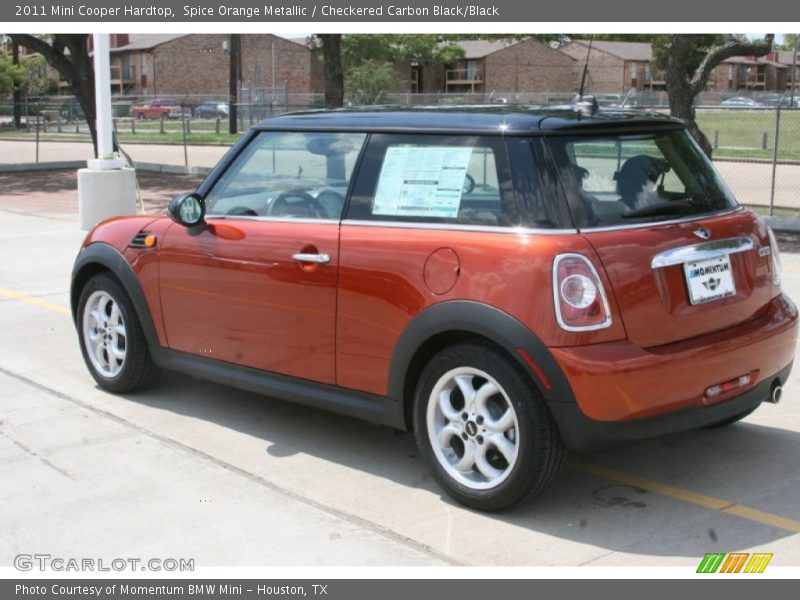 Spice Orange Metallic / Checkered Carbon Black/Black 2011 Mini Cooper Hardtop