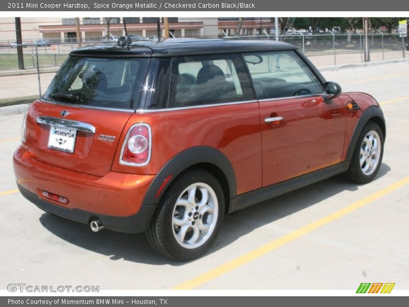 Spice Orange Metallic / Checkered Carbon Black/Black 2011 Mini Cooper Hardtop