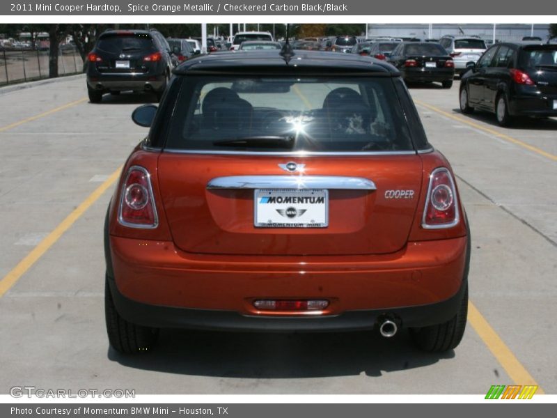 Spice Orange Metallic / Checkered Carbon Black/Black 2011 Mini Cooper Hardtop