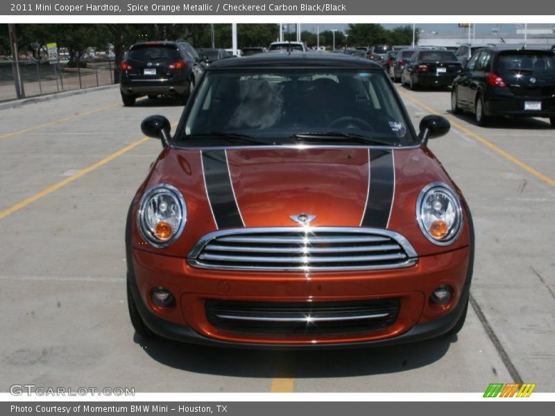 Spice Orange Metallic / Checkered Carbon Black/Black 2011 Mini Cooper Hardtop