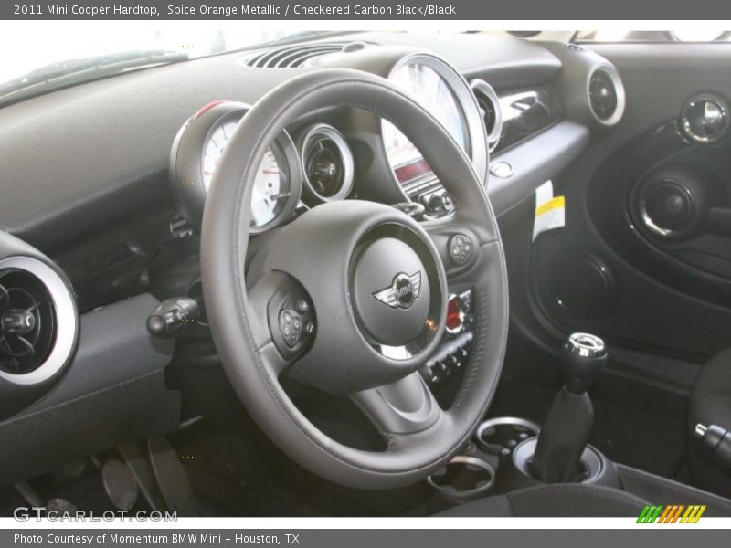 Spice Orange Metallic / Checkered Carbon Black/Black 2011 Mini Cooper Hardtop