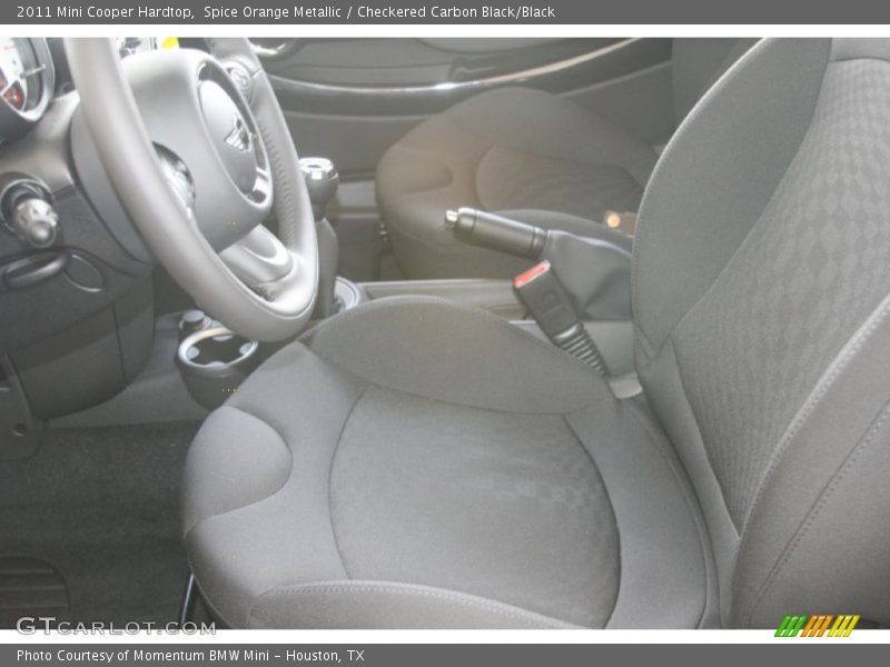 Spice Orange Metallic / Checkered Carbon Black/Black 2011 Mini Cooper Hardtop
