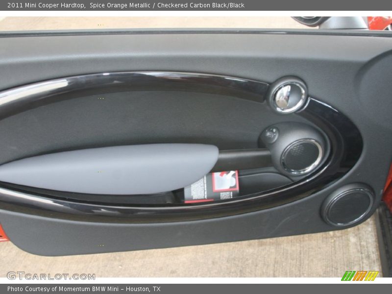 Spice Orange Metallic / Checkered Carbon Black/Black 2011 Mini Cooper Hardtop