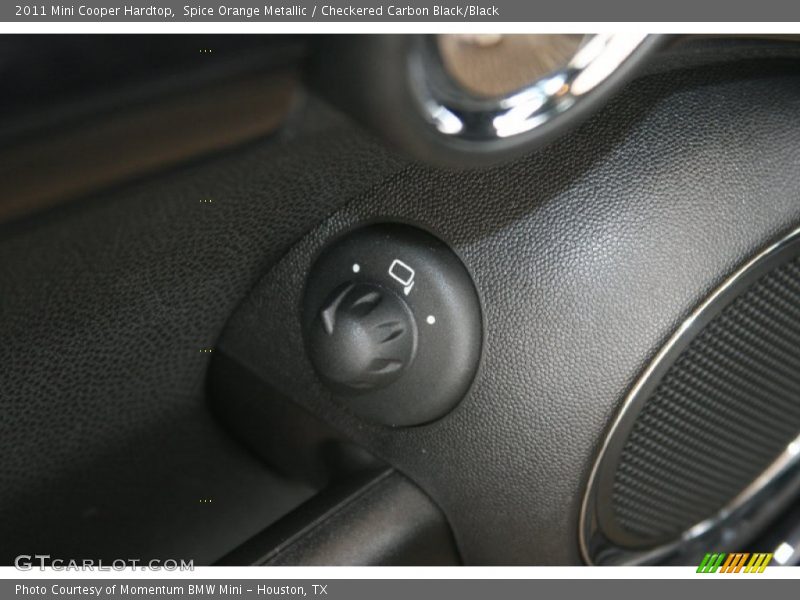 Spice Orange Metallic / Checkered Carbon Black/Black 2011 Mini Cooper Hardtop