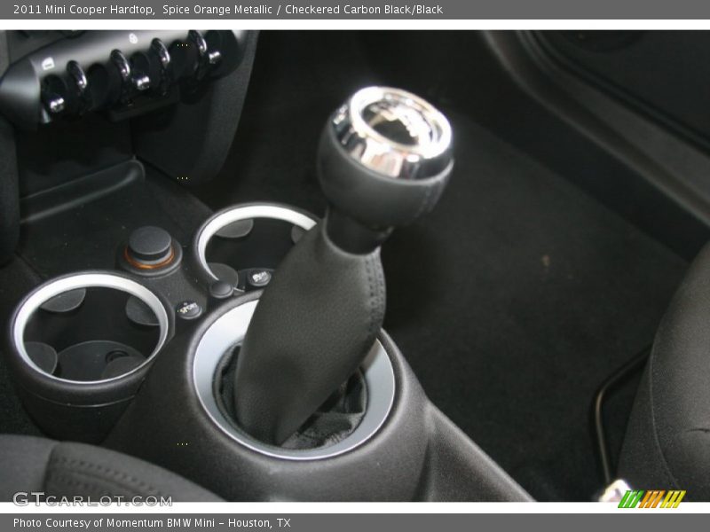 Spice Orange Metallic / Checkered Carbon Black/Black 2011 Mini Cooper Hardtop