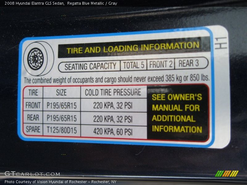 Regatta Blue Metallic / Gray 2008 Hyundai Elantra GLS Sedan
