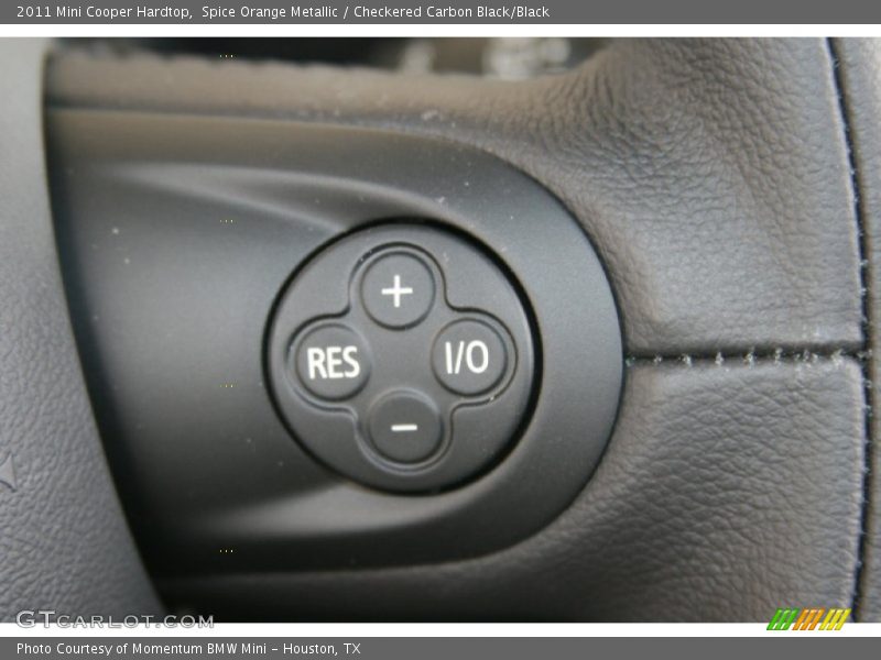 Spice Orange Metallic / Checkered Carbon Black/Black 2011 Mini Cooper Hardtop