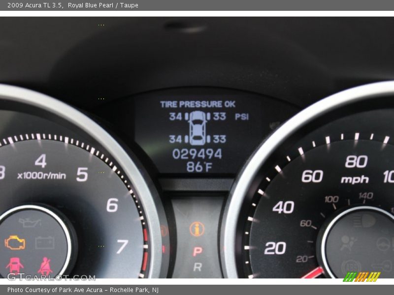 Royal Blue Pearl / Taupe 2009 Acura TL 3.5