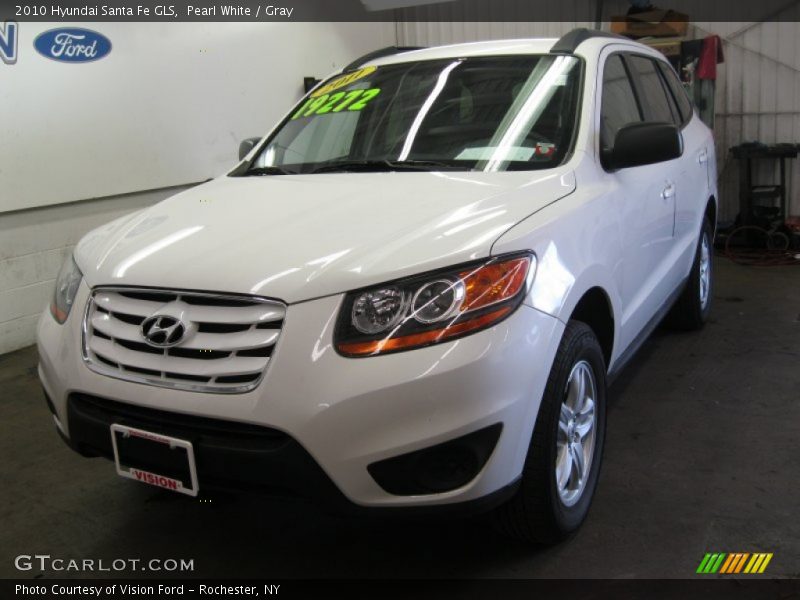 Pearl White / Gray 2010 Hyundai Santa Fe GLS