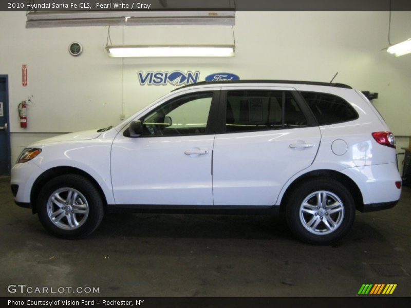 Pearl White / Gray 2010 Hyundai Santa Fe GLS