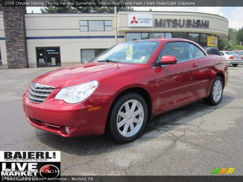Inferno Red Crystal Pearl / Dark Khaki/Light Graystone 2008 Chrysler Sebring Touring Hardtop Convertible