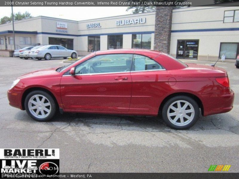 Inferno Red Crystal Pearl / Dark Khaki/Light Graystone 2008 Chrysler Sebring Touring Hardtop Convertible