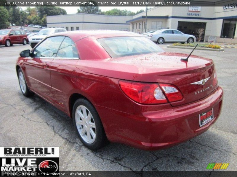 Inferno Red Crystal Pearl / Dark Khaki/Light Graystone 2008 Chrysler Sebring Touring Hardtop Convertible
