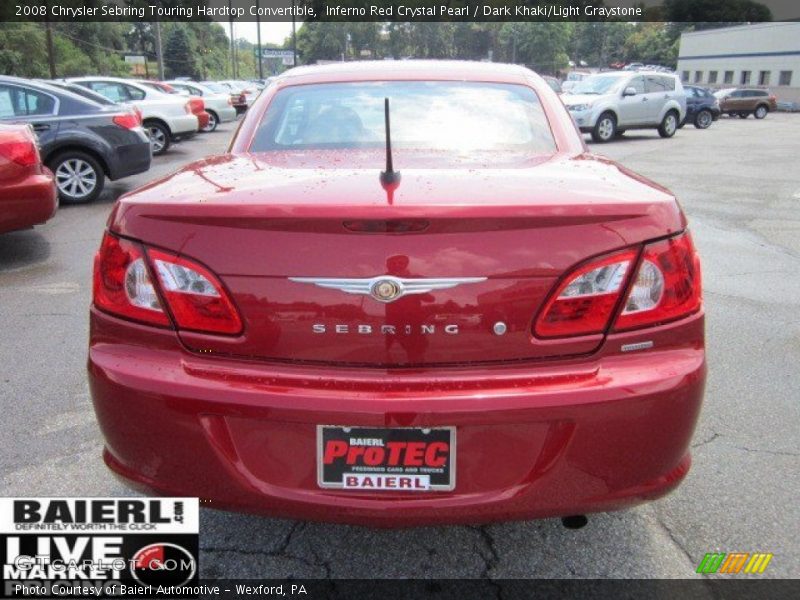 Inferno Red Crystal Pearl / Dark Khaki/Light Graystone 2008 Chrysler Sebring Touring Hardtop Convertible