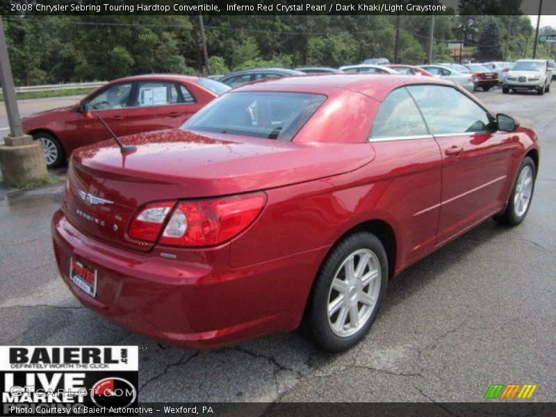 Inferno Red Crystal Pearl / Dark Khaki/Light Graystone 2008 Chrysler Sebring Touring Hardtop Convertible