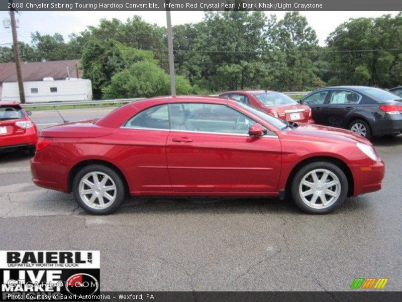 Inferno Red Crystal Pearl / Dark Khaki/Light Graystone 2008 Chrysler Sebring Touring Hardtop Convertible