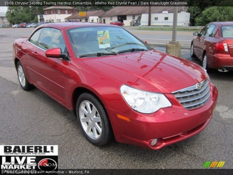 Inferno Red Crystal Pearl / Dark Khaki/Light Graystone 2008 Chrysler Sebring Touring Hardtop Convertible