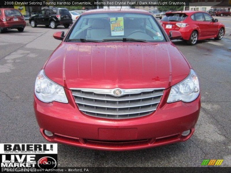 Inferno Red Crystal Pearl / Dark Khaki/Light Graystone 2008 Chrysler Sebring Touring Hardtop Convertible