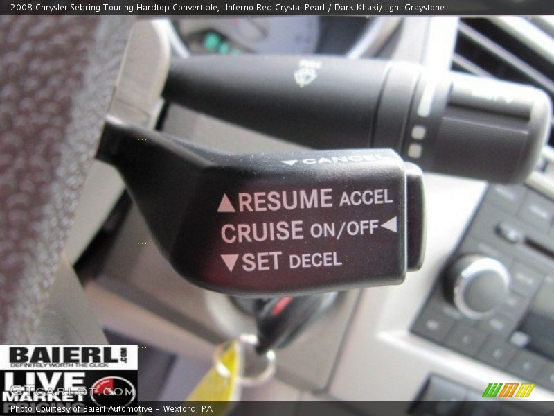 Inferno Red Crystal Pearl / Dark Khaki/Light Graystone 2008 Chrysler Sebring Touring Hardtop Convertible