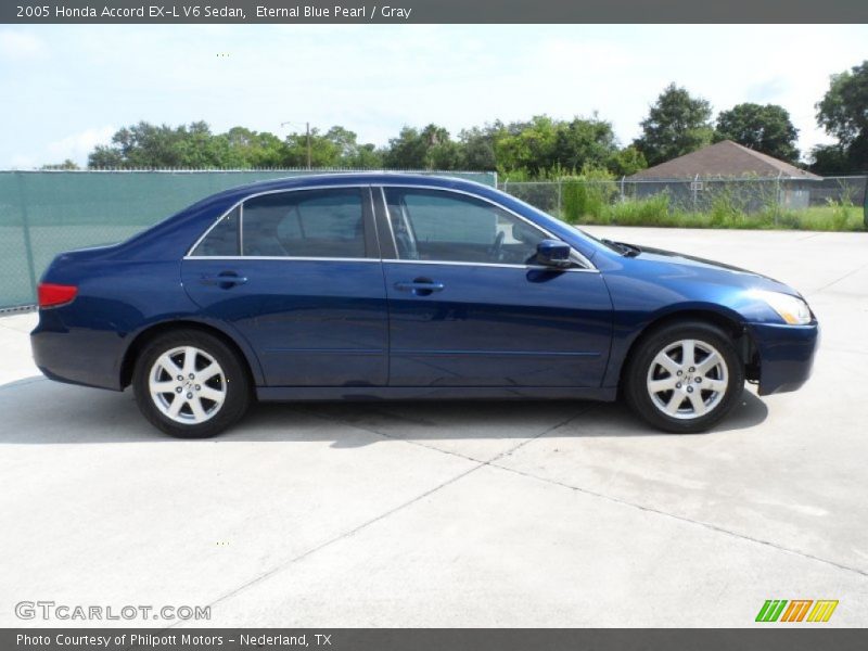 Eternal Blue Pearl / Gray 2005 Honda Accord EX-L V6 Sedan