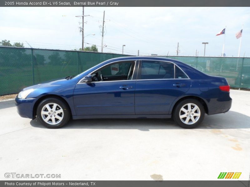 Eternal Blue Pearl / Gray 2005 Honda Accord EX-L V6 Sedan