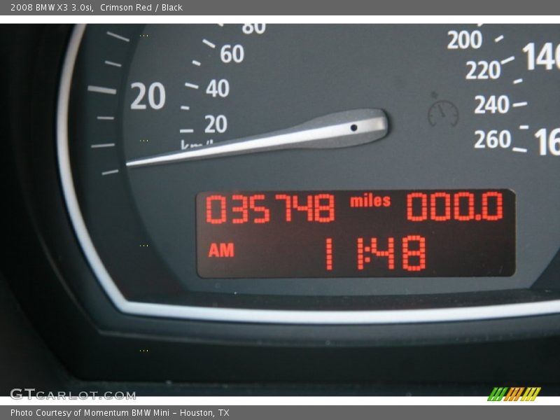 Crimson Red / Black 2008 BMW X3 3.0si