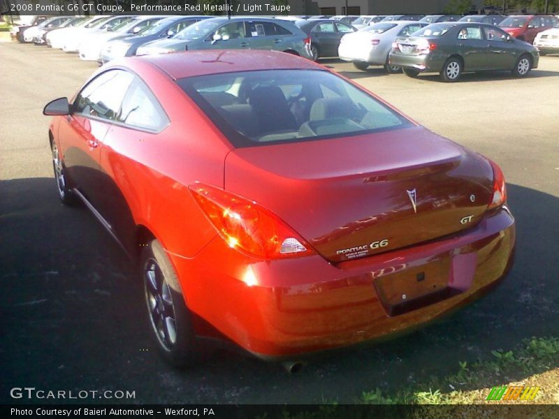 Performance Red Metallic / Light Taupe 2008 Pontiac G6 GT Coupe