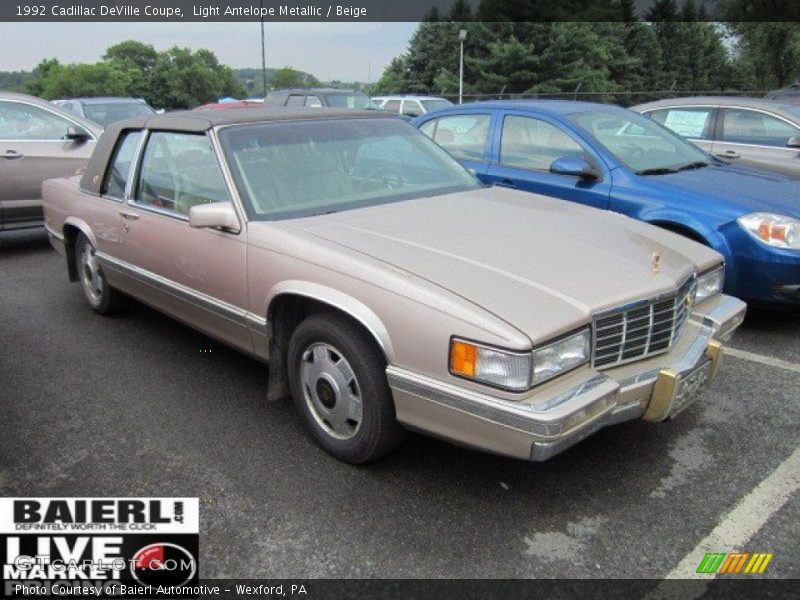 Light Antelope Metallic / Beige 1992 Cadillac DeVille Coupe